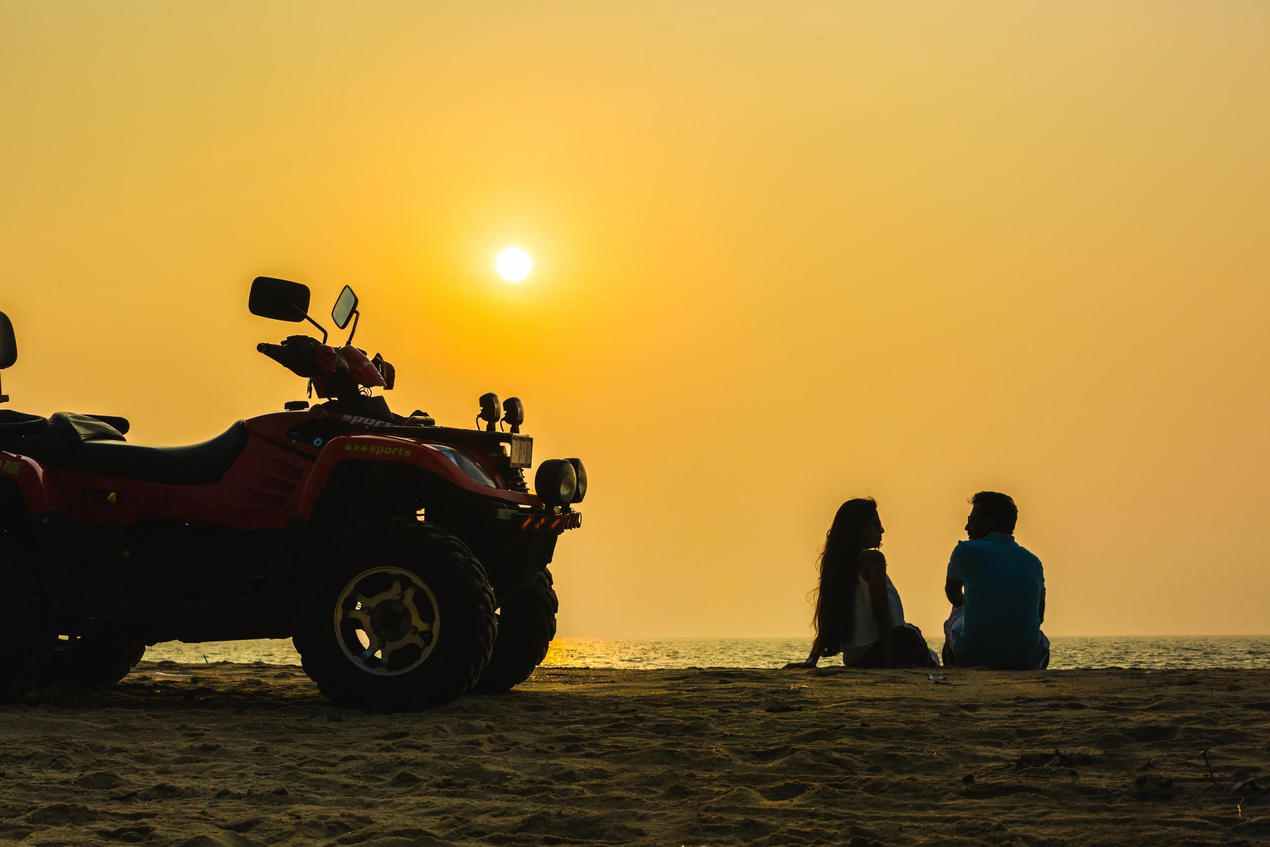 Mountain sunset couple