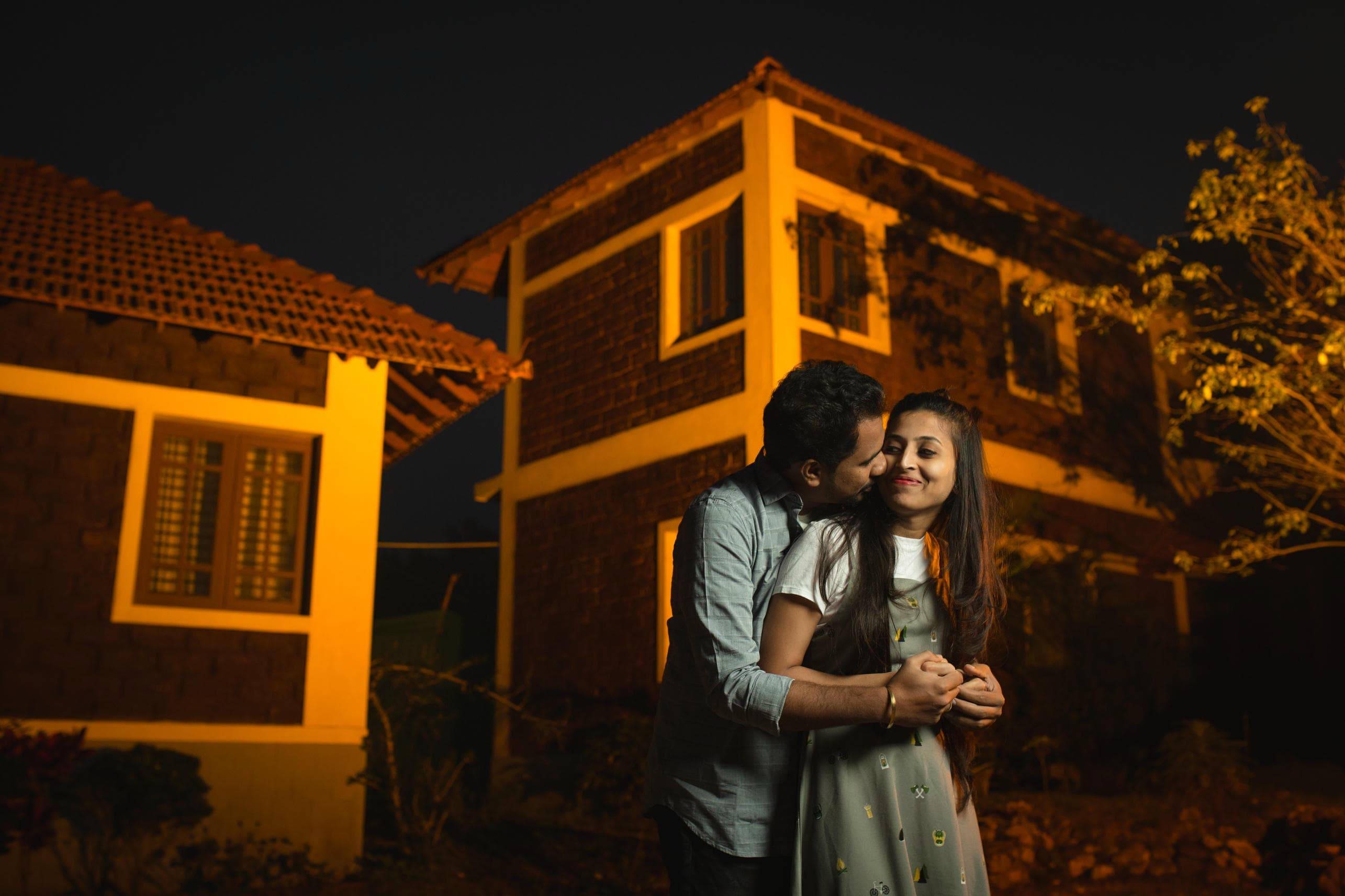 Cozy evening house exterior shoot