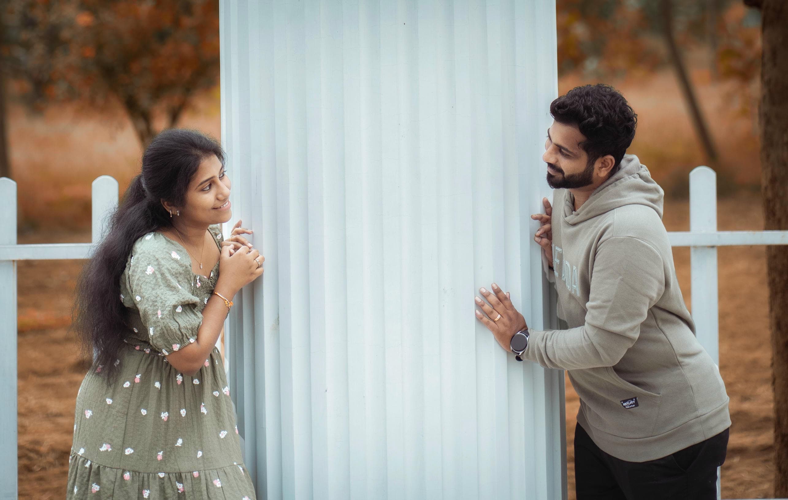 Beautiful couple scenic background
