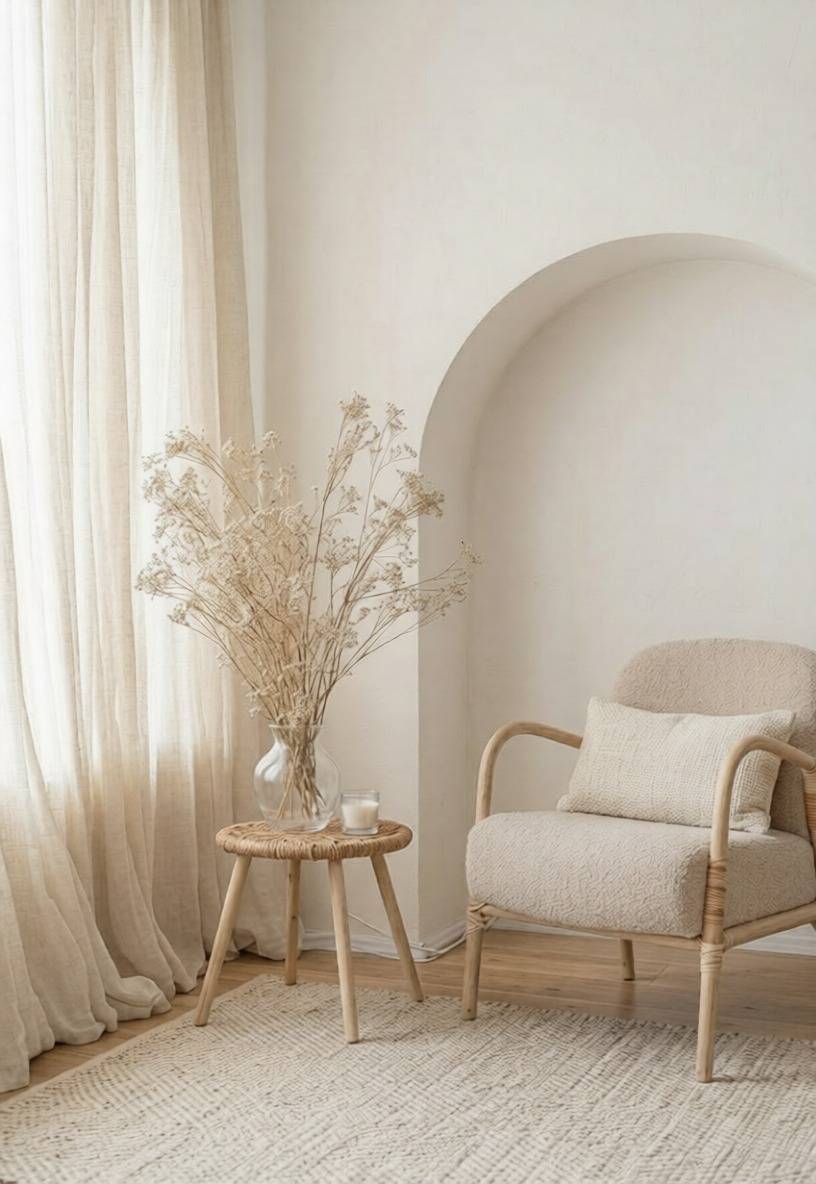 Modern studio space with seamless white backdrop
