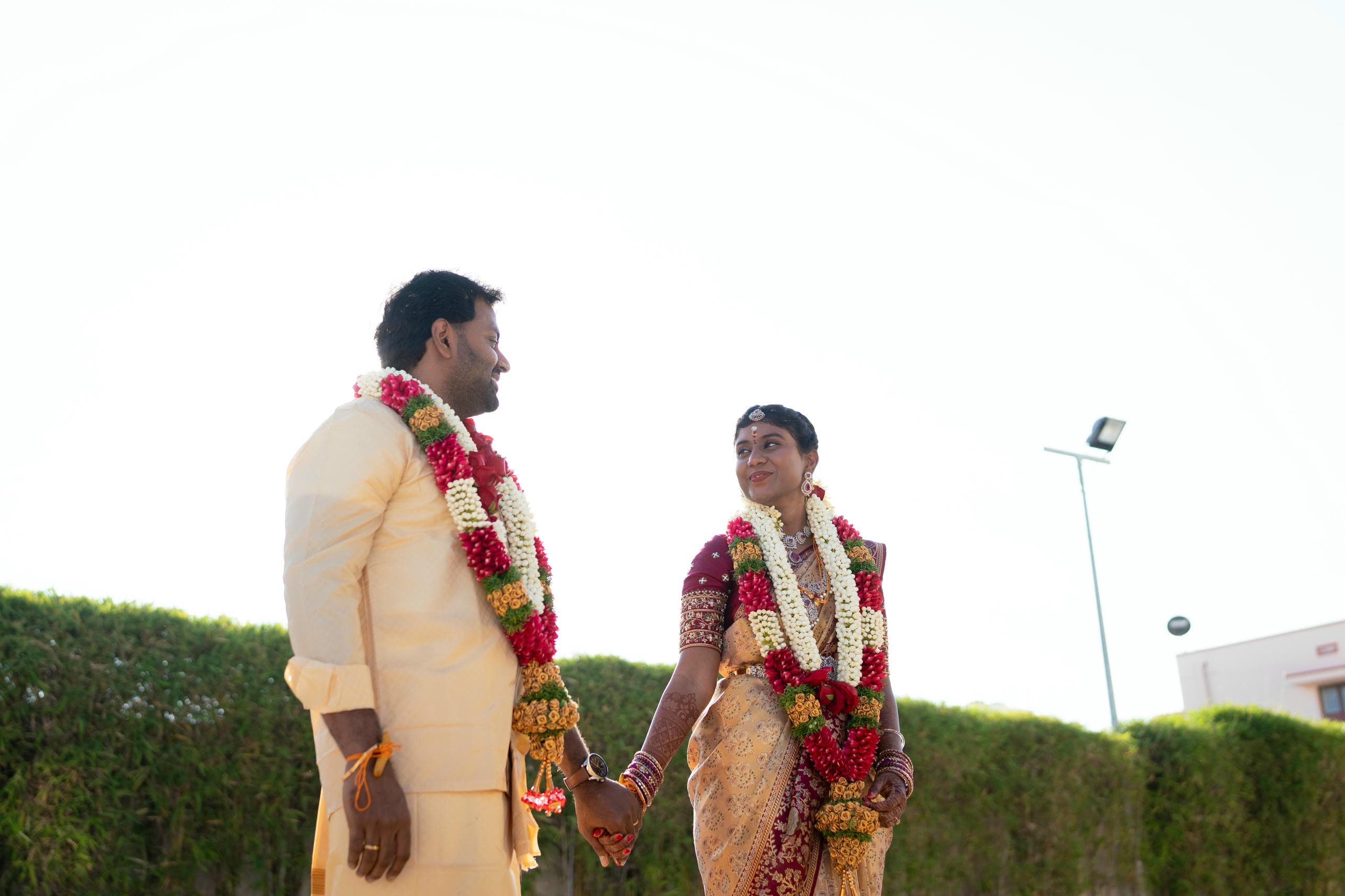 Romantic couple moments during wedding rituals