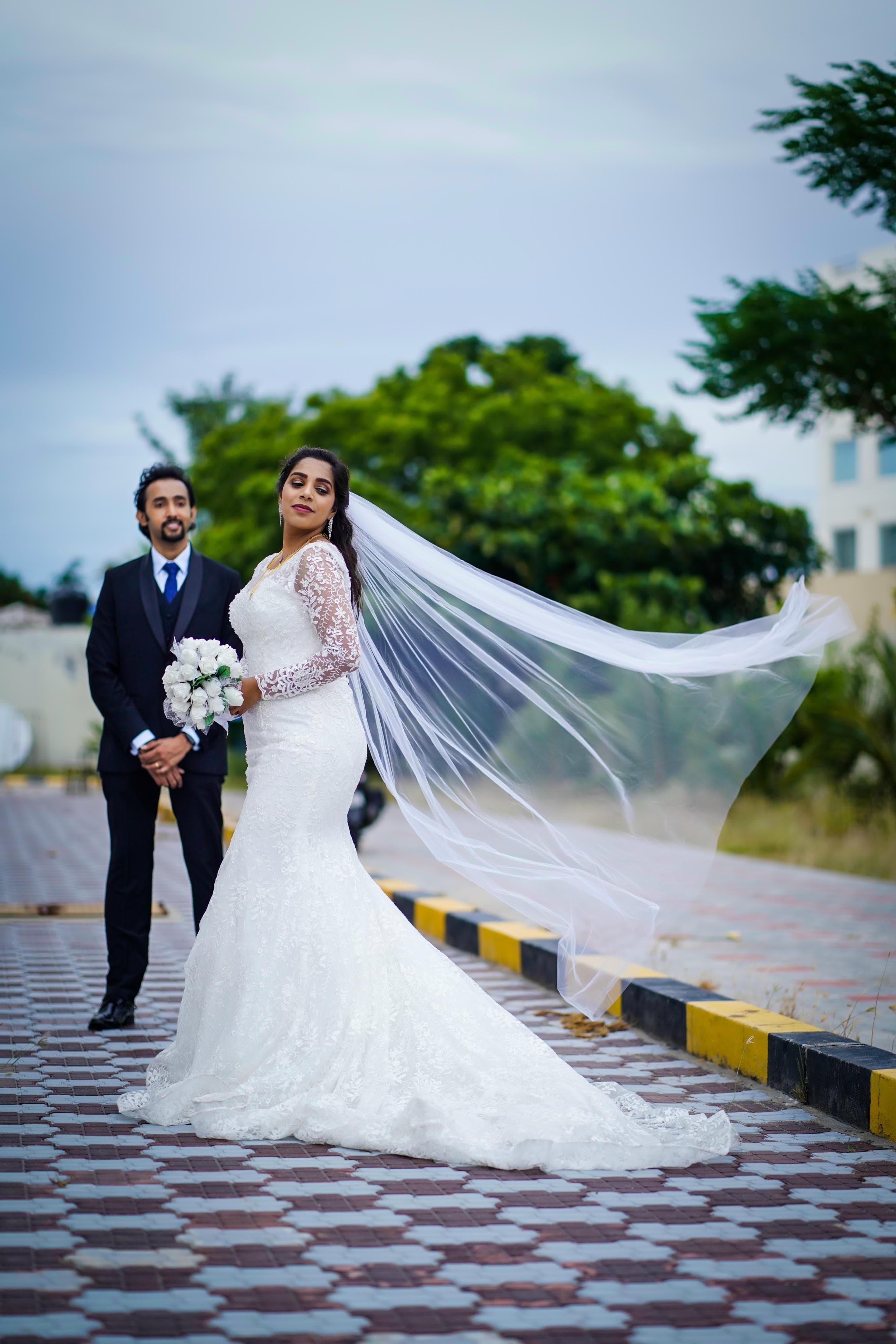 Outdoor bride and groom session
