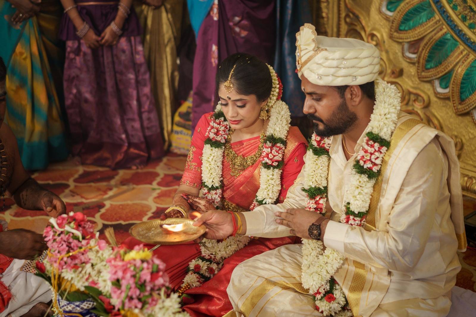 Traditional wedding photography style highlighting ceremonial elegance