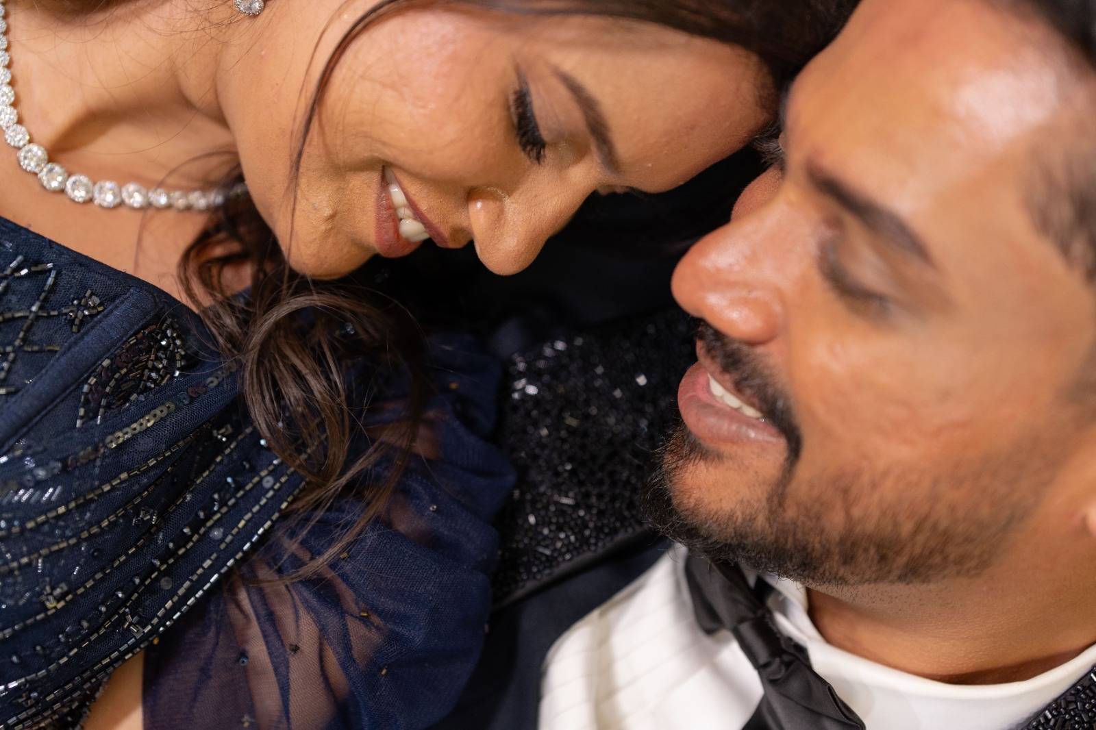 Wedding couple capturing special wedding shots together