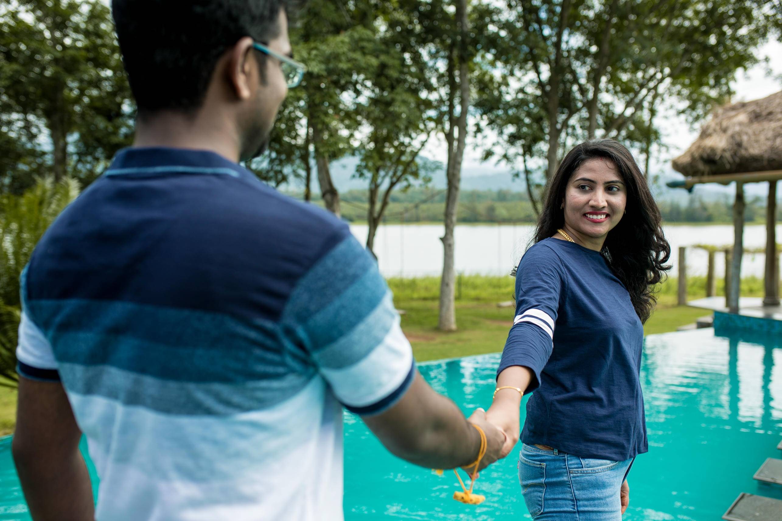 Couple posing at pre wedding photoshoot locations